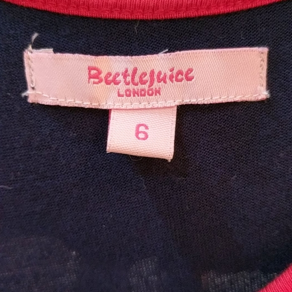 Girls 6 navy & red dress from Beetlejuice London - Picture 4 of 5